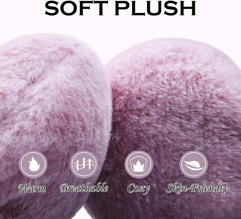EDCYF Ear Muffs Gloves Set for Kids Girls Winter Ear Muffs Adjustable Sequins Warm Earmuffs Furry Outdoor - Image 3